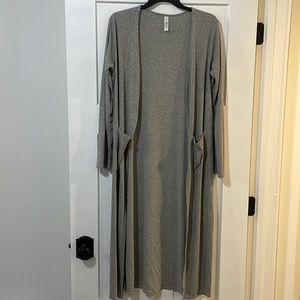 Gray duster cardigan